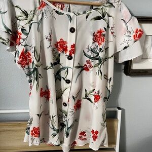 Chic Floral Button-Up Blouse